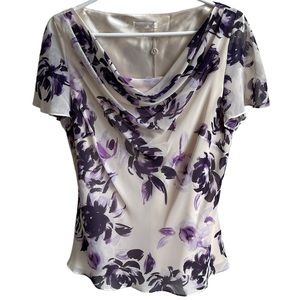 Jacques Vert Flutter Sleeve Flowy Floral Top